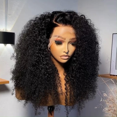 Kinky Curly Human Hair Wig Glueless 13x4 Lace Front Wig Pre Plucked With Baby Hair Natural Hairline - GeetaHair
