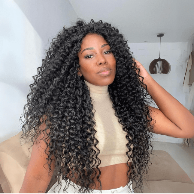 Long Curly Wave Human Hair Wigs 13x4 Curly Lace Front Wigs Pre Plucked Glueless Wigs - GeetaHair
