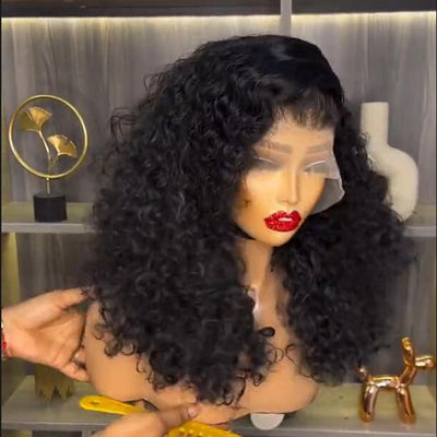 Full 250% Density Glueless Wig Resilient Curly 13x4 Lace Front Bob Wig Curly Human Hair Bob Wigs Pre Plucked - GeetaHair