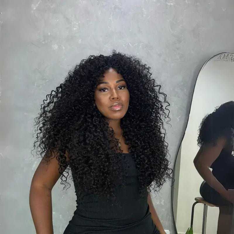 Long Curly Wave Human Hair Wigs 13x4 Curly Lace Front Wigs Pre Plucked Glueless Wigs - GeetaHair