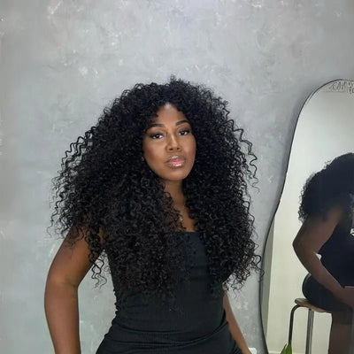 Long Curly Wave Human Hair Wigs 13x4 Curly Lace Front Wigs Pre Plucked Glueless Wigs - GeetaHair