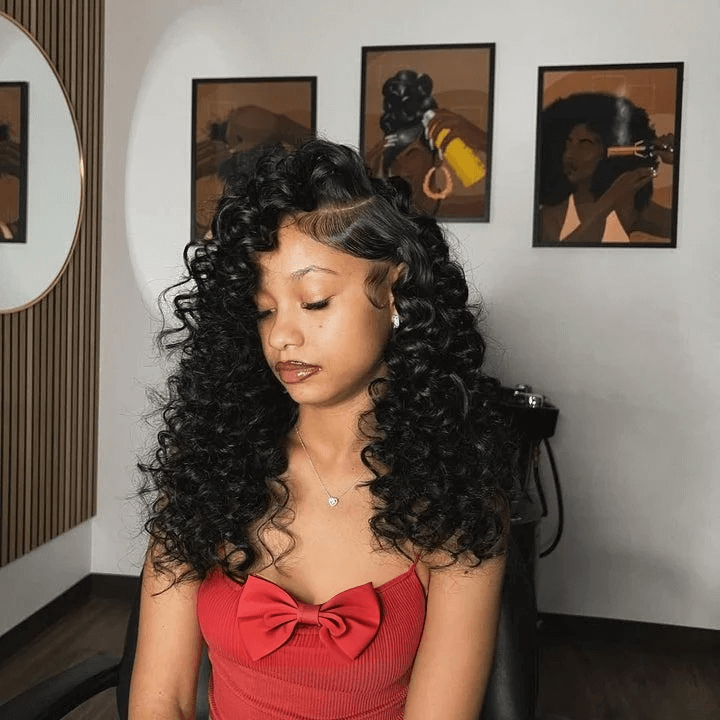 Geeta Loose Bouncy Human Hair Wigs Glueless 13x6 HD Lace Frontal Wigs Side Part Lace Front Human Hair Wig Pre Plucked - GeetaHair