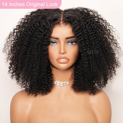 Glueless Wig Curly Human Hair 13x4 Lace Frontal Short Bob Wig Pre Plucked Natural Hairline Flash Sale - GeetaHair
