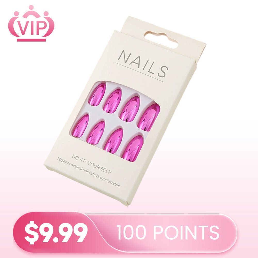 $9.99 | 100 Points VIP Free Press On Nails Nail Glue Included Purple - GeetaHair