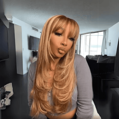 Tax Return Sale Honey Blonde Lace Front Wigs Colored Straight 13x4 Lace Frontal Human Hair Wig Pre Plucked - GeetaHair