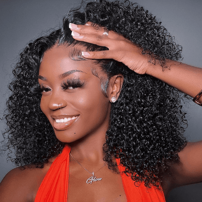 Buy 1 Get 1 Free: Curly 4X4 Lace Closure Human Hair Bob Wig - Flash Sale - GeetaHair