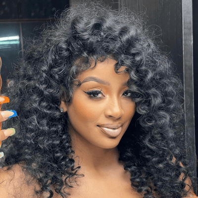 Geeta Full Resilient Curly Glueless Wig Human Hair 13x4 Lace Front Wig Pre Plucked 250% Density - GeetaHair