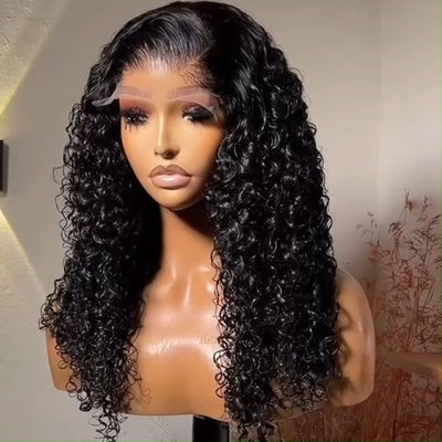 300% Density Raw Human Hair Wigs for Women 13x4 Curly Lace Frontal Wigs Pre Bleached knots Glueless Wigs - GeetaHair