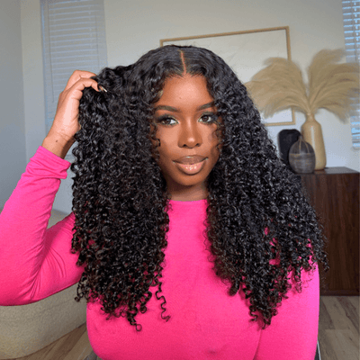 Geeta Glueless Wig Fluffy Kinky Curly 7x5 Pre Cut Lace Front Wigs Pre Plucked Natural Hairline 180% Density - GeetaHair