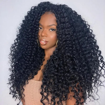 250% Density Full Curly Wave Lace Front Wigs 13x4 HD Lace Human Hair Wig - GeetaHair
