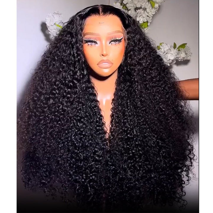 Black affordable Lacefront Wig Curly 3 In Freepart sale Curly Wigs 7x4 Closure Wig Affordable Curly Wigs -Asteriahair main image 3