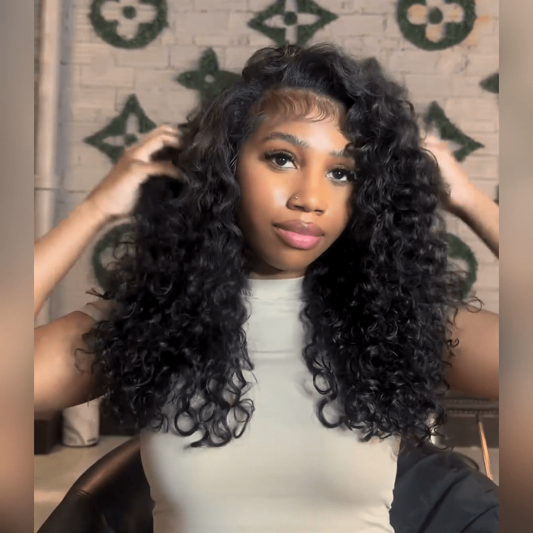 Wand Curl Glueless Wig Wand Curls 13x4 Lace Front Human Hair Wigs Pre Plucked 250% Density - GeetaHair