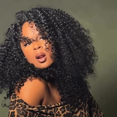 300% Density Afro Kinky Curly Wig 13x4 Lace Front Wig Brazilian Glueless Human Hair Wig For Women - GeetaHair
