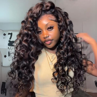 Loose Bouncy Glueless Wig Wand Curls 13x4 Lace Front Human Hair Wigs Pre Plucked 250% Density - GeetaHair