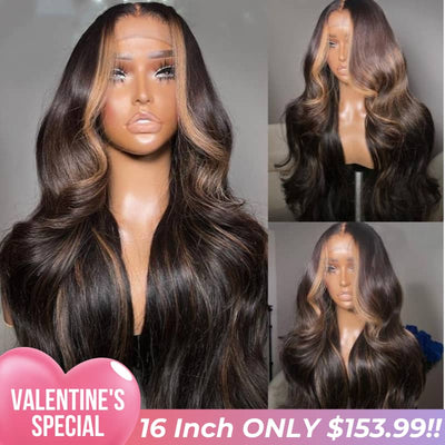 Queen's Day Sale Money Piece Brown Body Wave HD Lace Front Wigs Glueless Skunk Stripe Color Human Hair Wigs - GeetaHair - GeetaHair