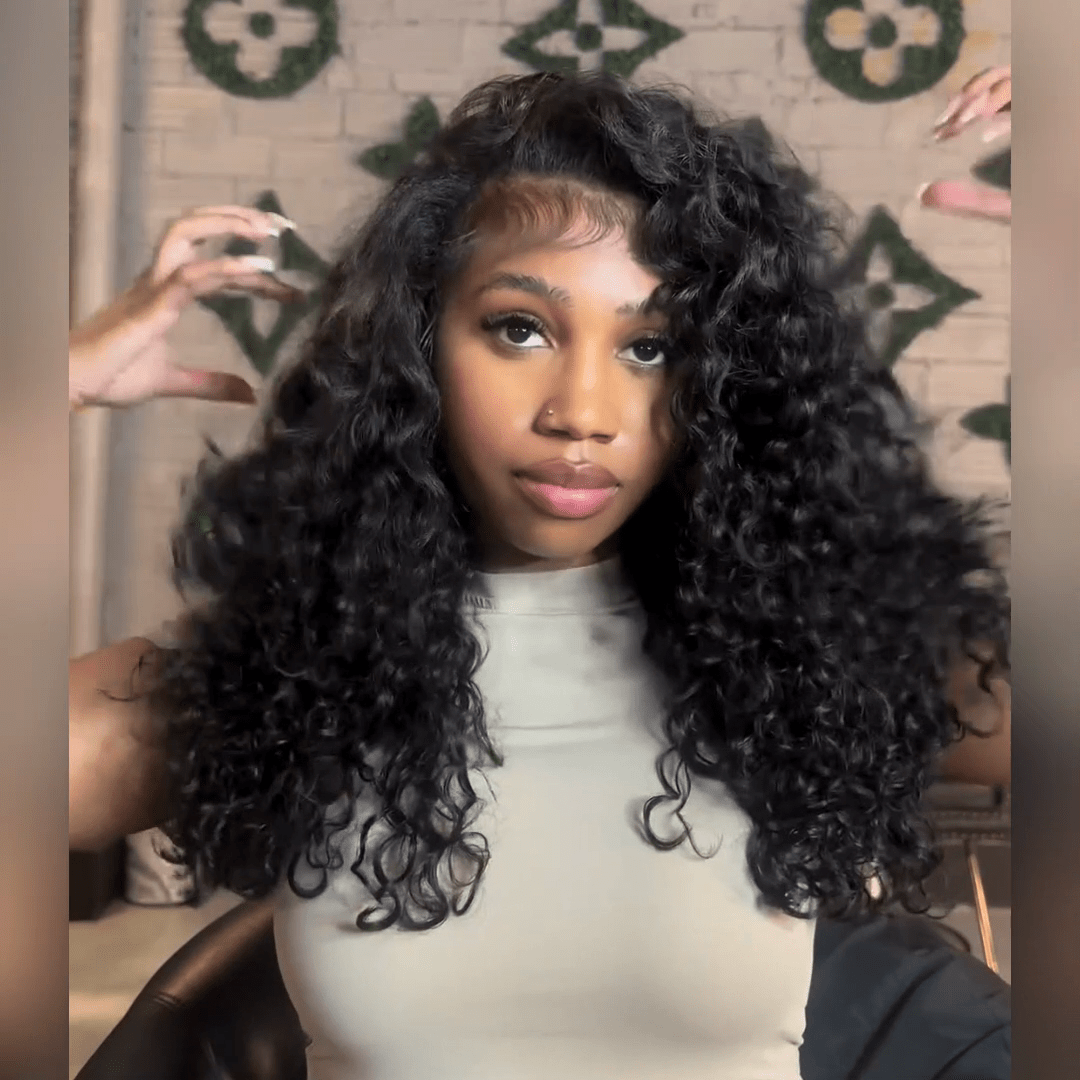 Wand Curl Glueless Wig Wand Curls 13x4 Lace Front Human Hair Wigs Pre Plucked 250% Density - GeetaHair