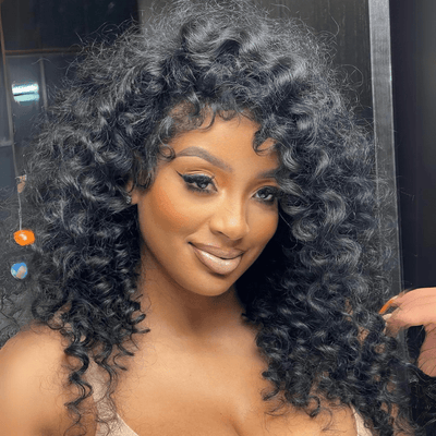 Geeta Full Resilient Curly Glueless Wig Human Hair 13x4 Lace Front Wig Pre Plucked 250% Density - GeetaHair
