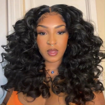 Geeta Wand Curl Invisi Drawstring Wig 13x4 Lace Front Glueless Wigs Pre Blached Human Hair Wigs - GeetaHair