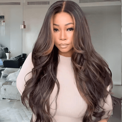 Geeta Hair Money Piece Layered Cut Glueless Wigs 13x4 HD Lace Front Human Hair Wig Pre Plucked - GeetaHair