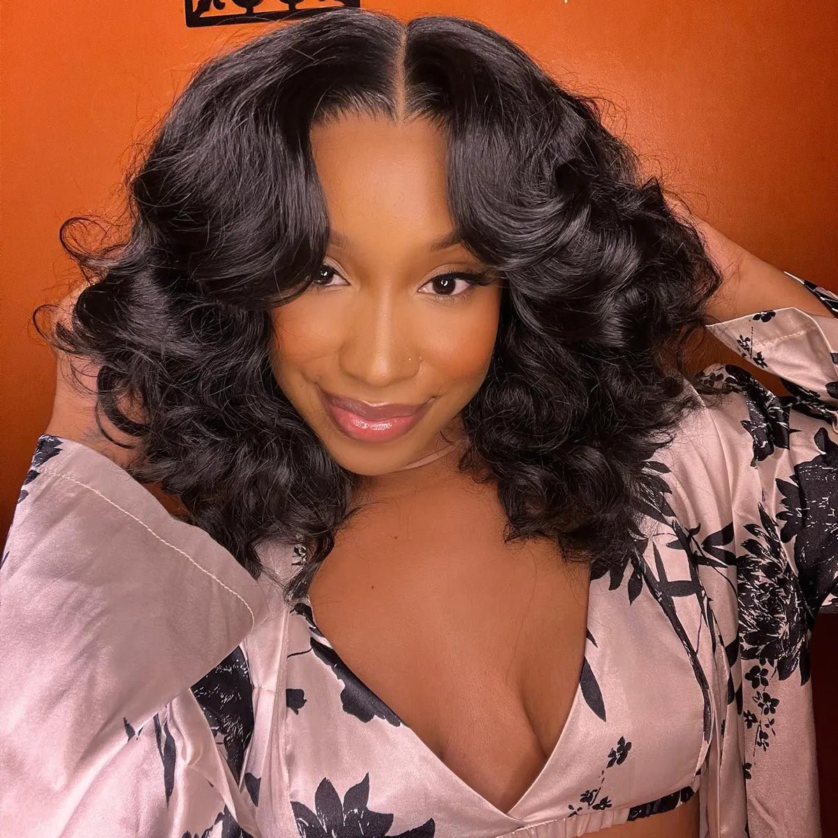 300% Density Loose Wave Wig 13x4 Lace Front Wig Short Loose Glueless Human Hair Bob Wig For Women - GeetaHair