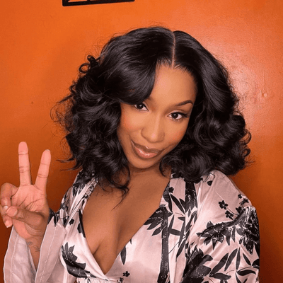 300% Density Loose Wave Wig 13x4 Lace Front Wig Short Loose Glueless Human Hair Bob Wig For Women - GeetaHair