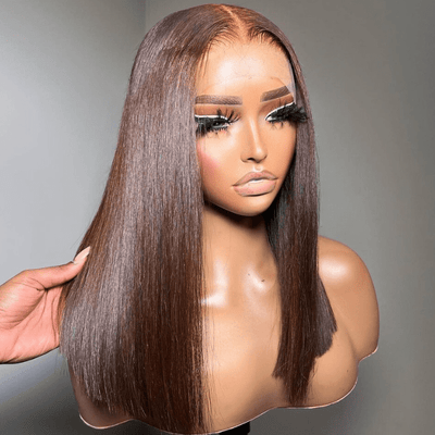 Brown 4x4/13x4 HD Lace Bob Wig Colored Bone Straight Shoulder Length Human Hair Wigs - Geeta hair - GeetaHair