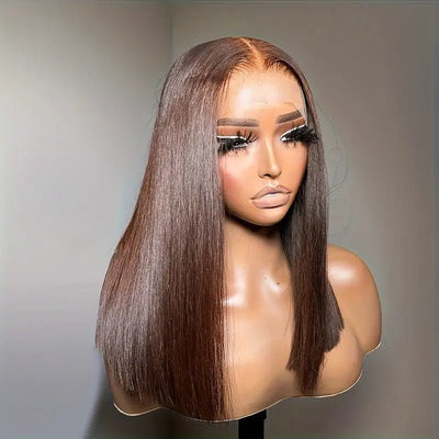 Brown 4x4/13x4 HD Lace Bob Wig Colored Bone Straight Shoulder Length Human Hair Wigs - Geeta hair - GeetaHair