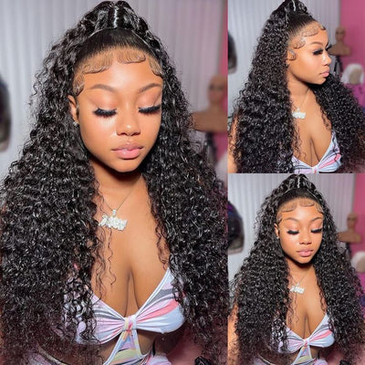 13x4 Lace Front Wigs Human Hair Pre Plucked with Baby Hair Jerry Curly Lace Frontal Wig for Black Women 180% Density - GeetaHair