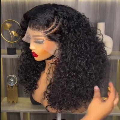 Full 250% Density Glueless Wig Resilient Curly 13x4 Lace Front Bob Wig Curly Human Hair Bob Wigs Pre Plucked - GeetaHair
