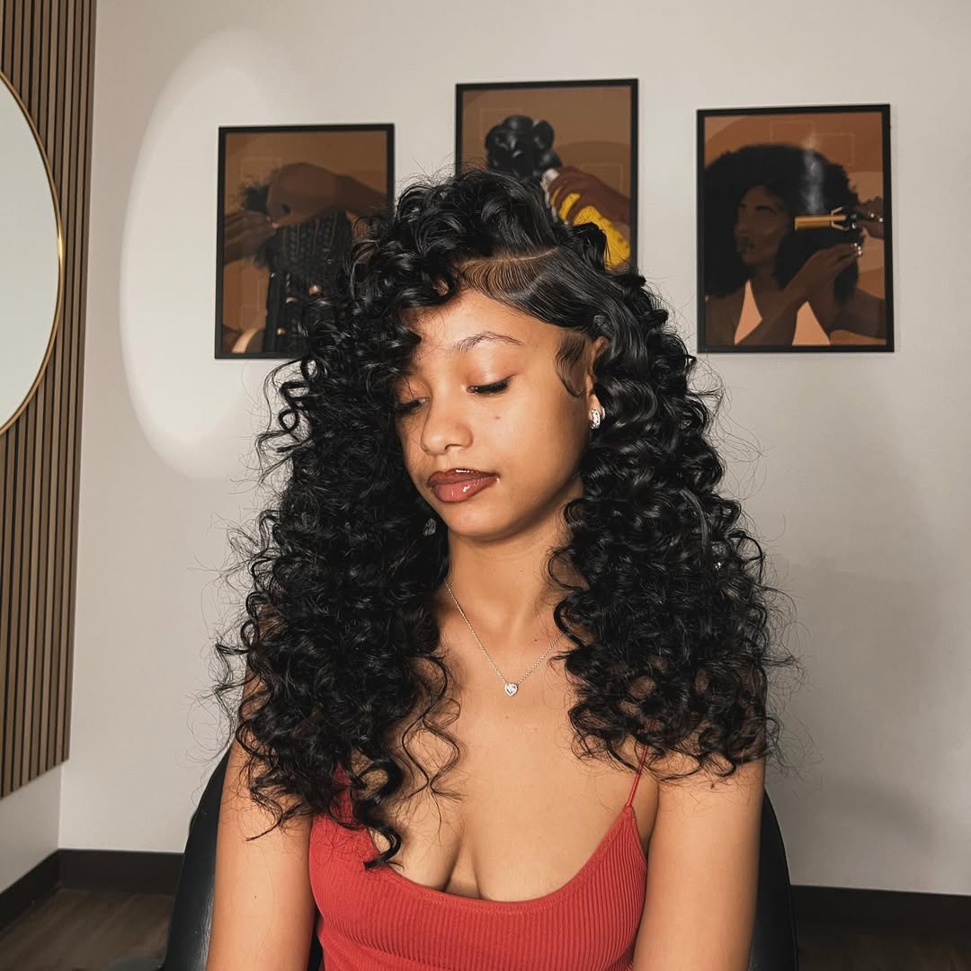 Loose Bouncy Human Hair Wigs Glueless 13x6 HD Lace Frontal Wigs Side Part Lace Front Human Hair Wig Pre Plucked - GeetaHair