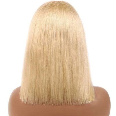 Bogo Sale: $99= 10" Bob Straight Wig With Bangs Natural Color + 10" Bob Straight Wig With Bangs Ombre Color - GeetaHair