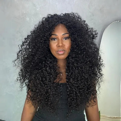 Long Curly Wave Human Hair Wigs 13x4 Curly Lace Front Wigs Pre Plucked Glueless Wigs - GeetaHair