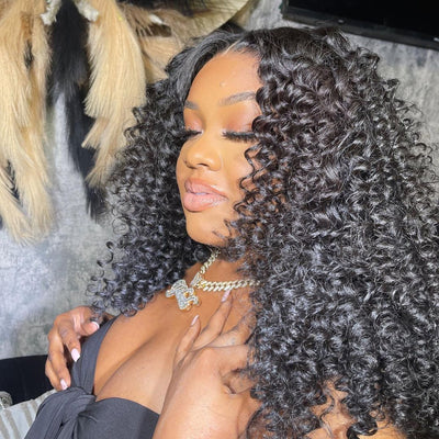 Micro Wand Curls Glueless Wig Human Hair 7x5 Pre Cut Lace Wig Pre Plucked 180% Density - GeetaHair