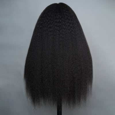 Geeta 13x4 Pre Everything Kinky Straight Lace Frontal Put on And Go Invisi Drawstring Human Hair Wig - GeetaHair