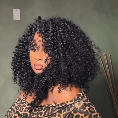 300% Density Afro Kinky Curly Wig 13x4 Lace Front Wig Brazilian Glueless Human Hair Wig For Women - GeetaHair