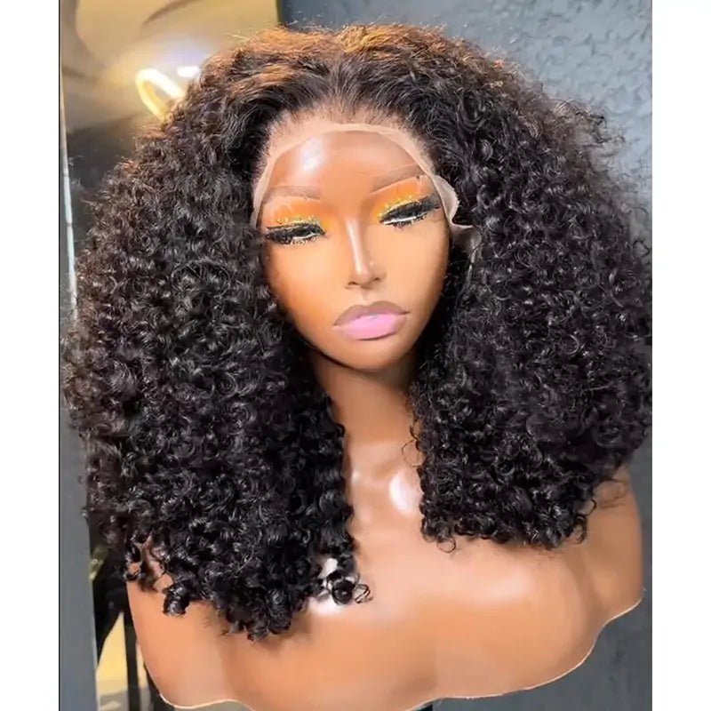 Geeta Glueless Wig Curly Human Hair 13x4 Lace Frontal Curly Wave Bob Wig Pre Plucked Natural Hairline - GeetaHair