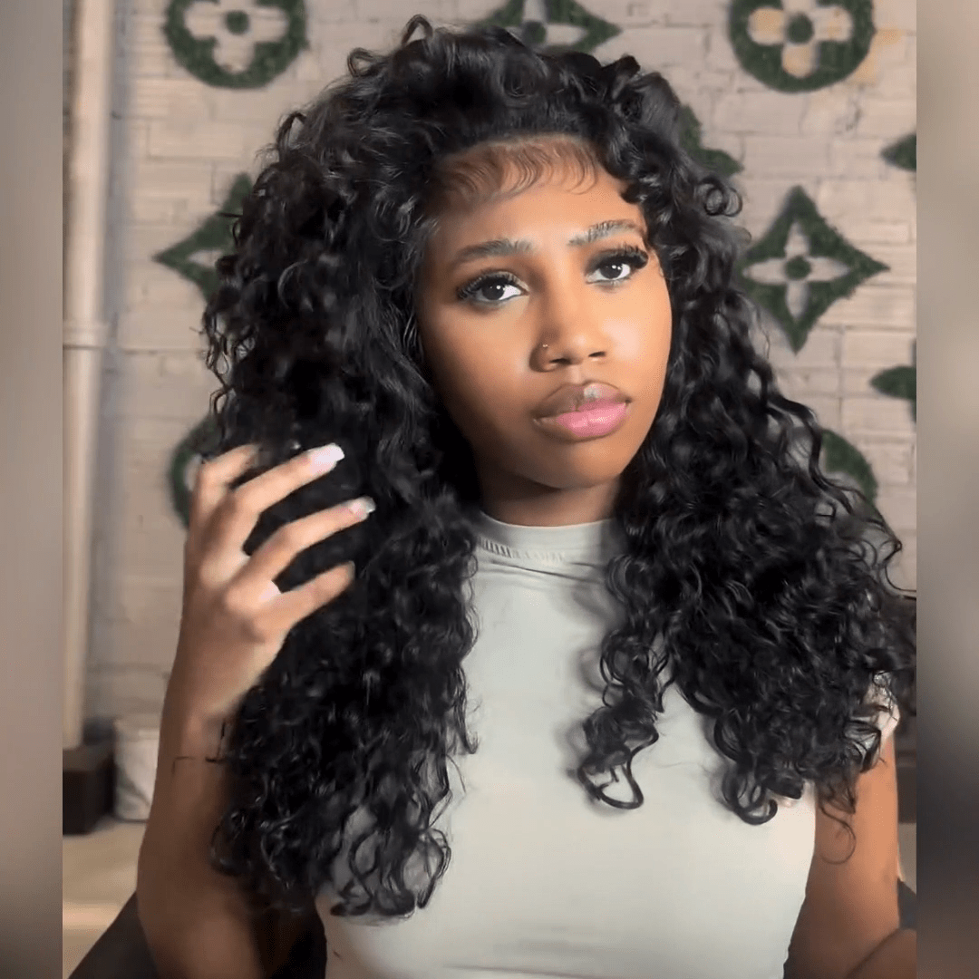 Wand Curl Glueless Wig Wand Curls 13x4 Lace Front Human Hair Wigs Pre Plucked 250% Density - GeetaHair