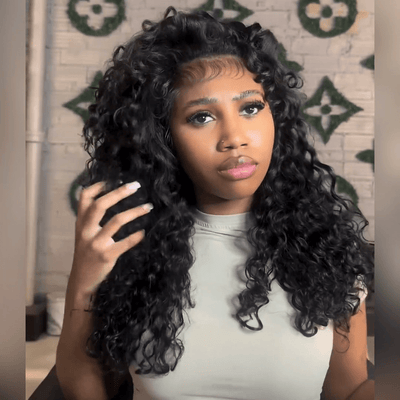 Wand Curl Glueless Wig Wand Curls 13x4 Lace Front Human Hair Wigs Pre Plucked 250% Density - GeetaHair