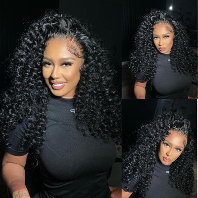 Graduation Season Special 38% Off 300%Density Human Hair Curly Wigs 13x4 HD Transparent Lace Front Wigs - GeetaHair