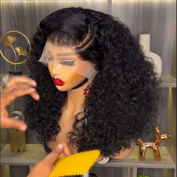 Full 250% Density Glueless Wig Resilient Curly 13x4 Lace Front Bob Wig Curly Human Hair Bob Wigs Pre Plucked - GeetaHair