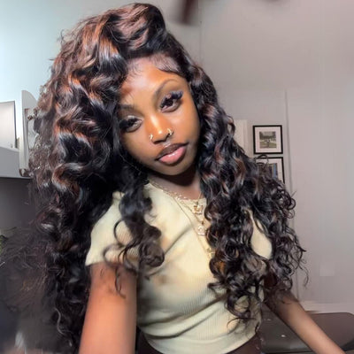 Loose Bouncy Glueless Wig Wand Curls 13x4 Lace Front Human Hair Wigs Pre Plucked 250% Density - GeetaHair