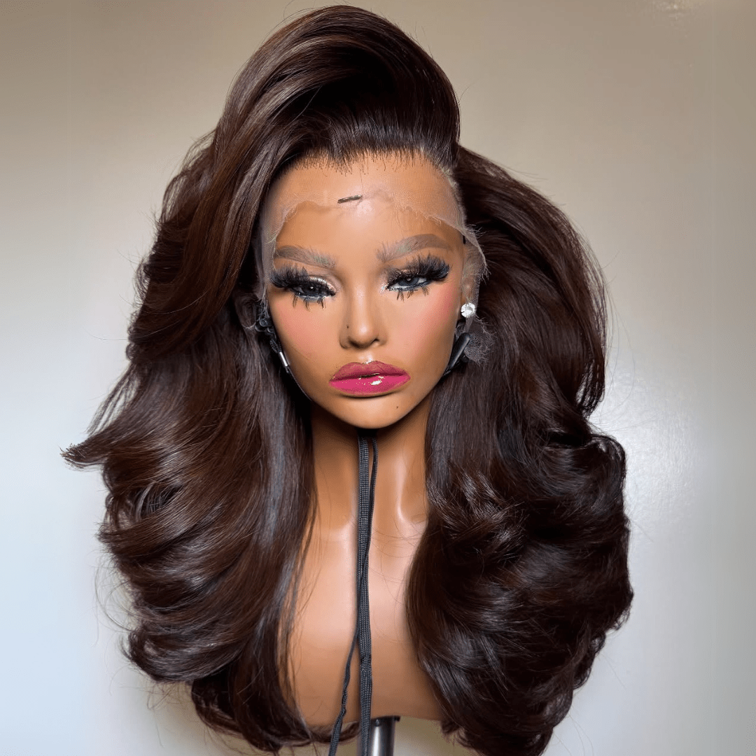 Chocolate Brown Body Wave HD Lace Frontal Wigs 13x6 Brown Colored Glueless Human Hair Wigs For Women - GeetaHair