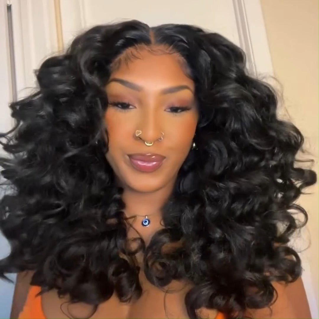 Geeta Wand Curl Invisi Drawstring Wig 13x4 Lace Front Glueless Wigs Pre Blached Human Hair Wigs - GeetaHair