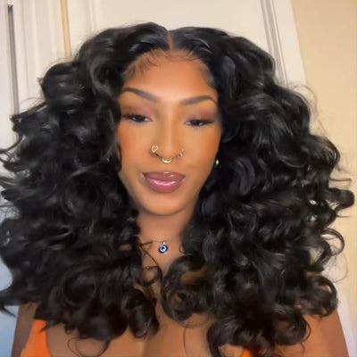 Geeta Wand Curl Invisi Drawstring Wig 13x4 Lace Front Glueless Wigs Pre Blached Human Hair Wigs - GeetaHair