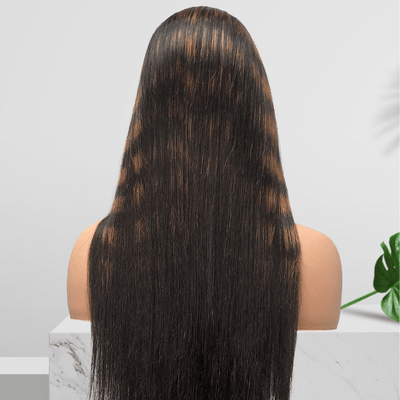 Highlight Zebra Brown Long Straight Hair Glueless 4x4/13x4 HD Lace Front Human Hair Wigs - Geeta Hair - GeetaHair