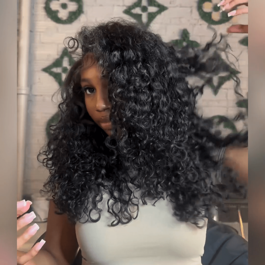 Wand Curl Glueless Wig Wand Curls 13x4 Lace Front Human Hair Wigs Pre Plucked 250% Density - GeetaHair