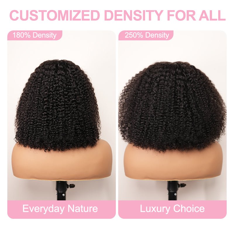 Glueless Wig Curly Human Hair 13x4 Lace Frontal Short Bob Wig Pre Plucked Natural Hairline Flash Sale - GeetaHair