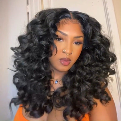 Geeta Wand Curl Invisi Drawstring Wig 13x4 Lace Front Glueless Wigs Pre Blached Human Hair Wigs - GeetaHair