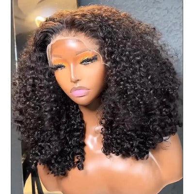 Geeta Glueless Wig Curly Human Hair 13x4 Lace Frontal Curly Wave Bob Wig Pre Plucked Natural Hairline - GeetaHair