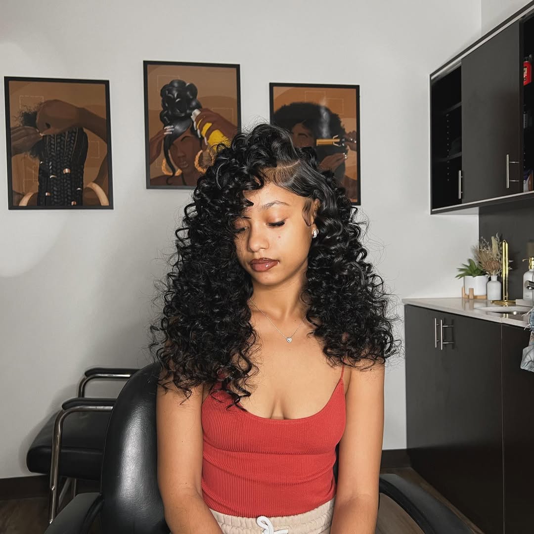 Loose Bouncy Human Hair Wigs Glueless 13x6 HD Lace Frontal Wigs Side Part Lace Front Human Hair Wig Pre Plucked - GeetaHair